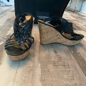 Franco Sarto Black Wedges, Size 9.5